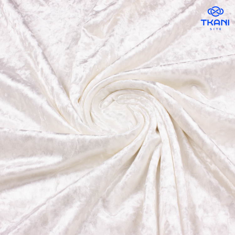 1312. Трикотажное полотно. Бархат. Молочный.