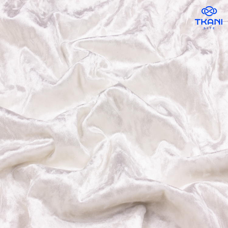 1312. Трикотажное полотно. Бархат. Молочный. - фото 1