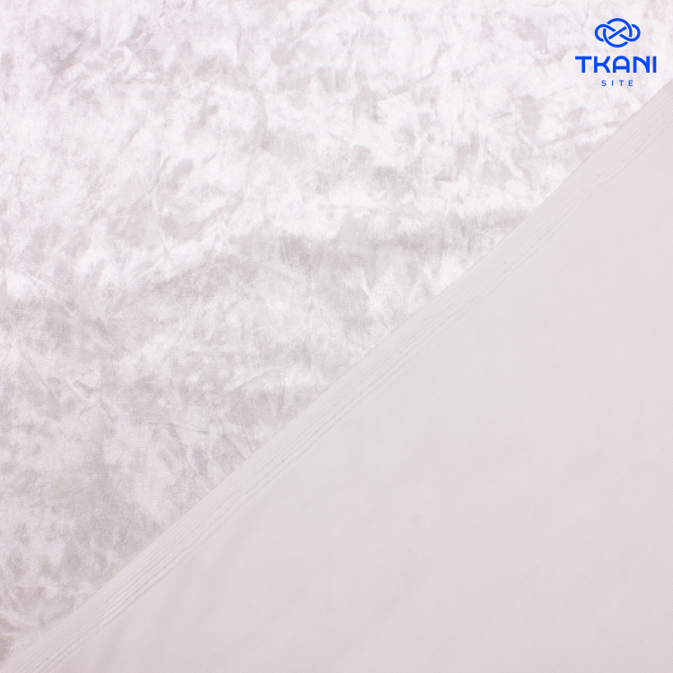 1312. Трикотажное полотно. Бархат. Молочный. - фото 2