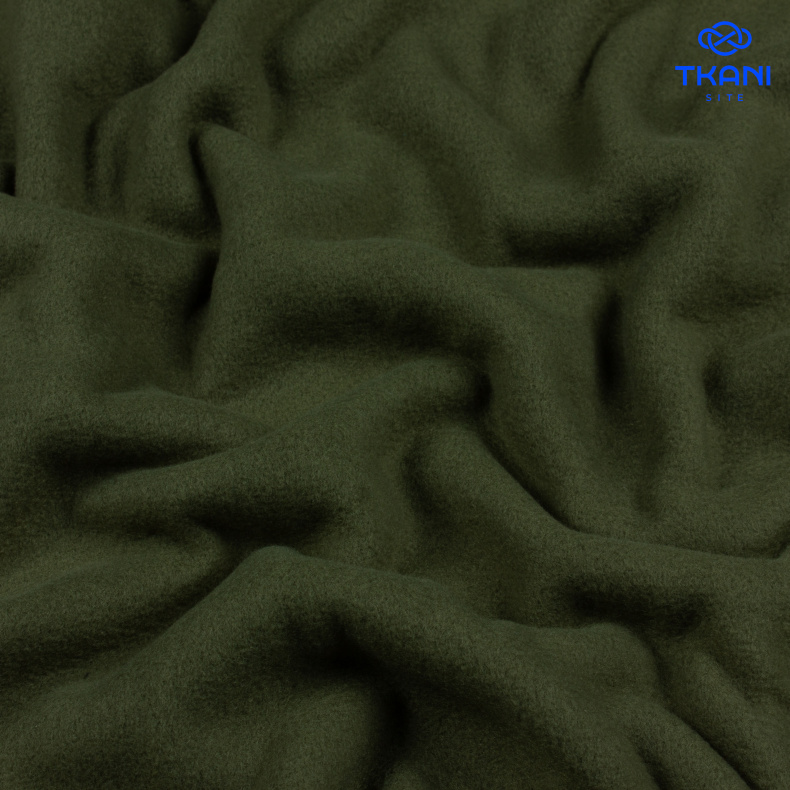 1318. Флис двухсторонний. Хаки. от Tkani.site