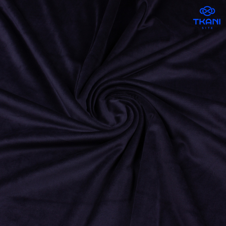 1324. Трикотажное полотно. Велюр. Суперсофт. Темно-синий.