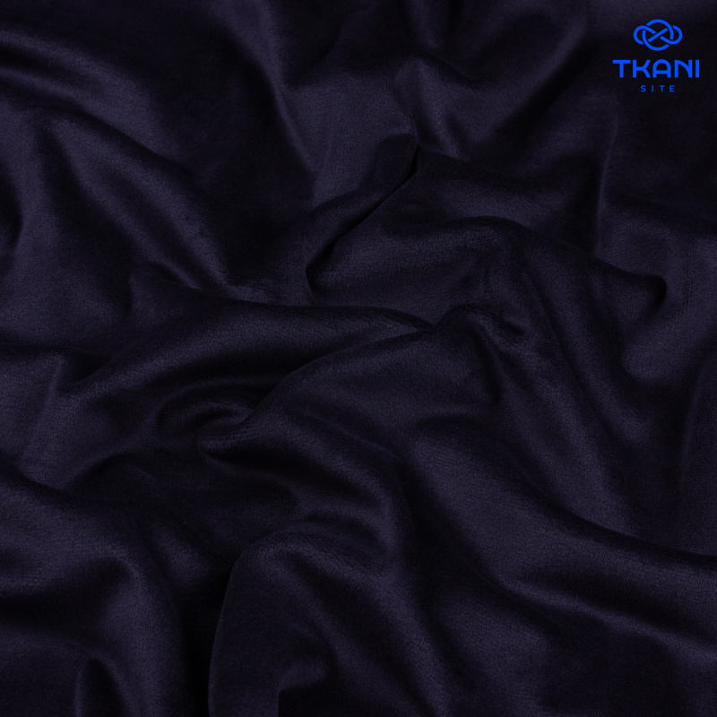 1324. Трикотажное полотно. Велюр. Суперсофт. Темно-синий.