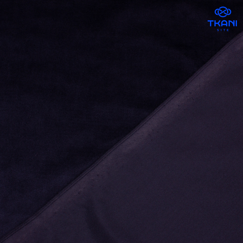 1324. Трикотажное полотно. Велюр. Суперсофт. Темно-синий.