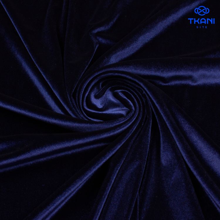 2264. Трикотажное полотно. Бархат. Темно-синий