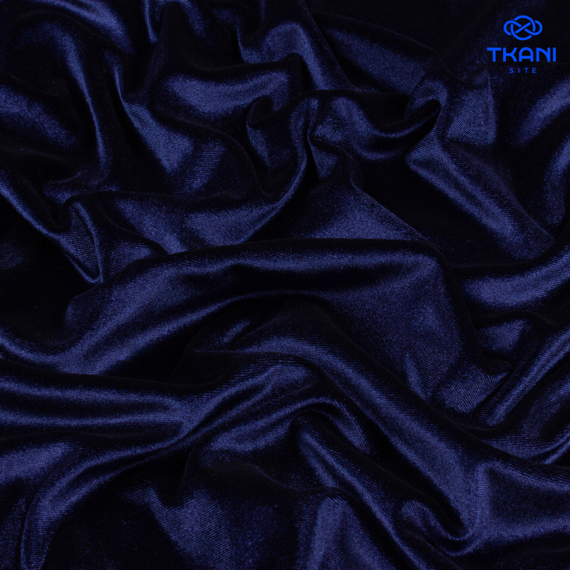 2264. Трикотажное полотно. Бархат. Темно-синий