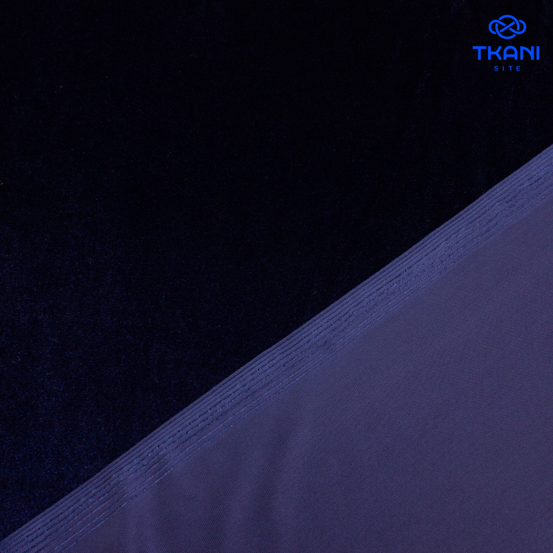 2264. Трикотажное полотно. Бархат. Темно-синий