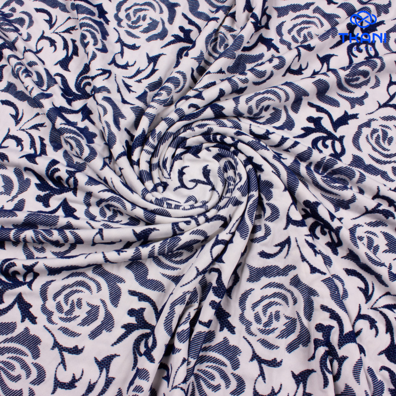 2317. Трикотажное полотно. Масло. Принт. Флок