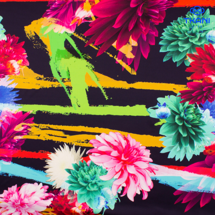 1344. Трикотажное полотно. Водолаз. Принт.