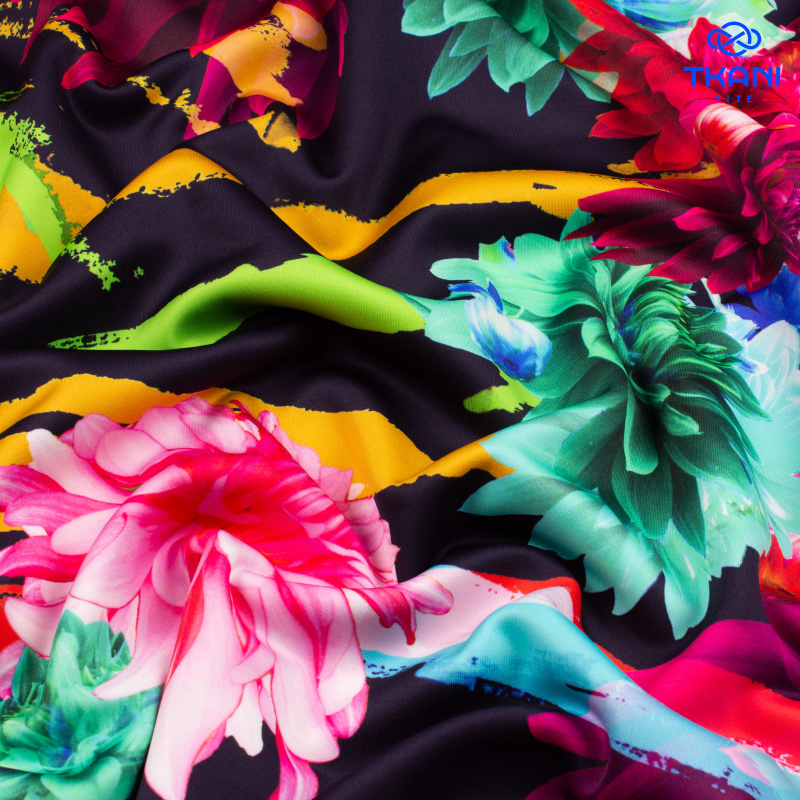 1344. Трикотажное полотно. Водолаз. Принт.