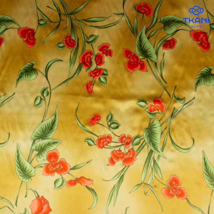 77670. Плательный атлас. Принт. Корея.