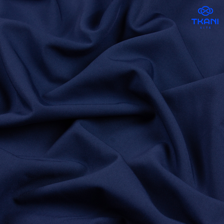 1356. Костюмная поливискоза. Синий индиго. - фото 1