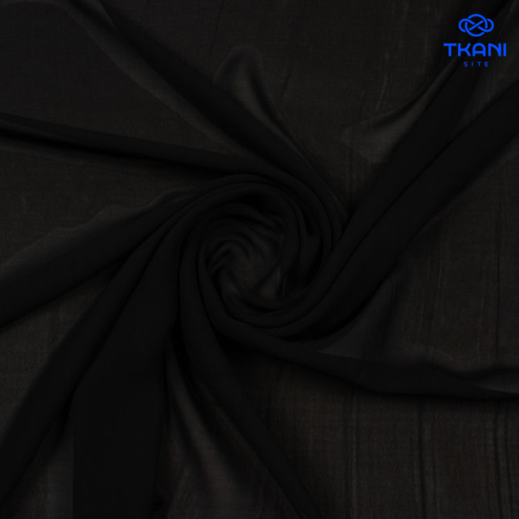 80796. Шифон. Черный/