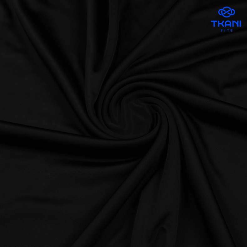 1378. Трикотажное полотно с начесом. Адидас. Черный от Tkani.site