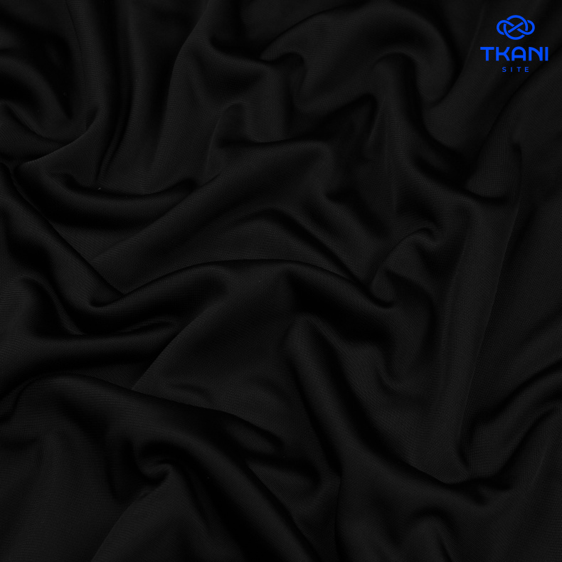 1378. Трикотажное полотно с начесом. Адидас. Черный от Tkani.site