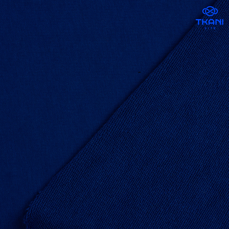 2336. Футер 3х нитка. Петля. Синий индиго от Tkani.site