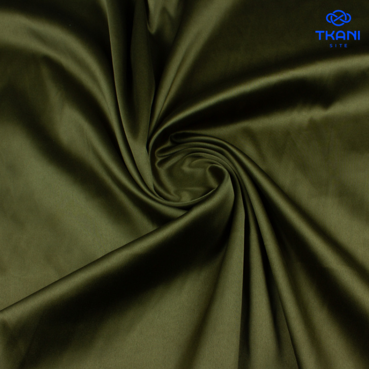 1391. Костюмно-плательный Атлас. Темный хаки.