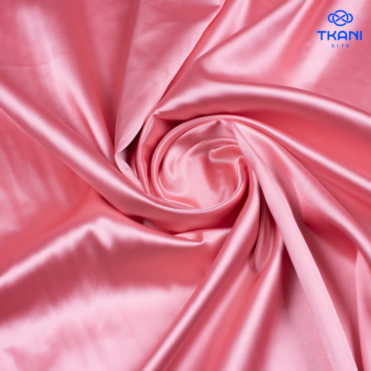 1394. Плательный Атлас. Коралловый.