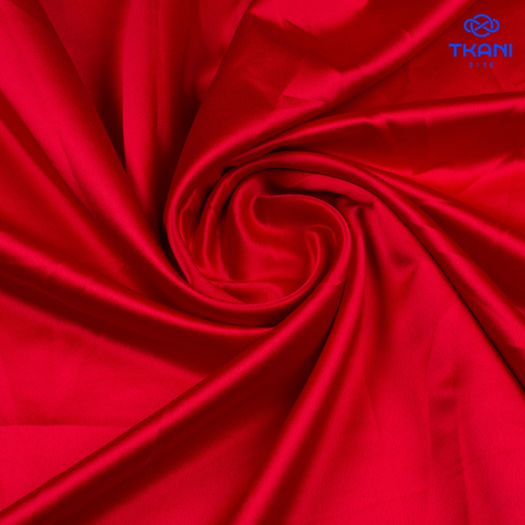 1395. Костюмно-плательный Атлас. Красный.