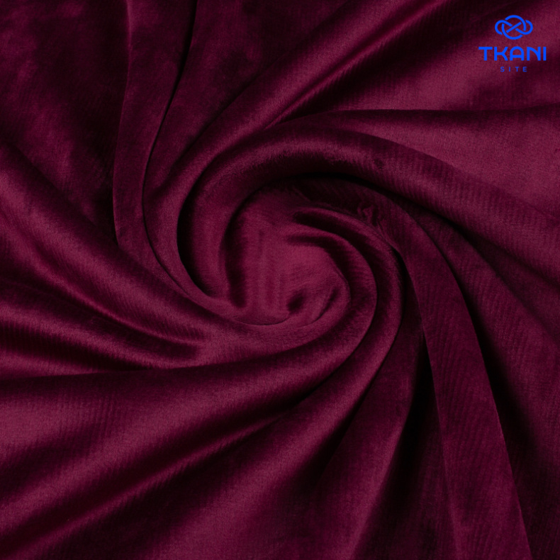 1399. Двухсторонний трикотаж. Велюр-вельвет. Свекольный. Уценка!!! от Tkani.site