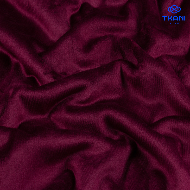1399. Двухсторонний трикотаж. Велюр-вельвет. Свекольный. Уценка!!! от Tkani.site