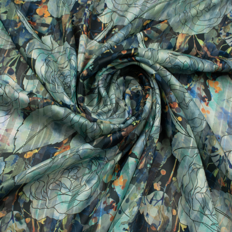 2354. Шифон. Деворе. Принт. Люрекс