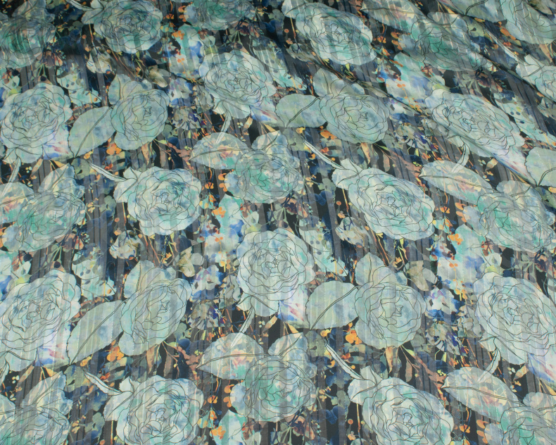 2354. Шифон. Деворе. Принт. Люрекс от Tkani.site