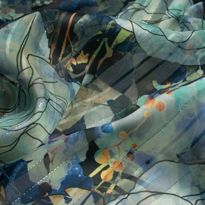 2354. Шифон. Деворе. Принт. Люрекс от Tkani.site