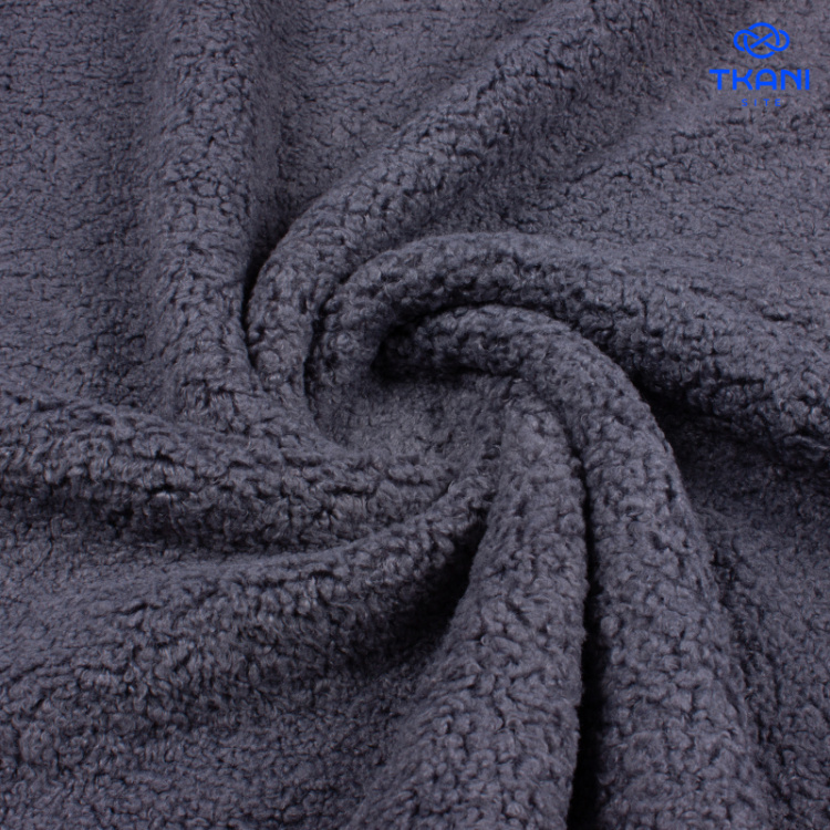 1420. Искусственный мех. Шерпа. Серый.