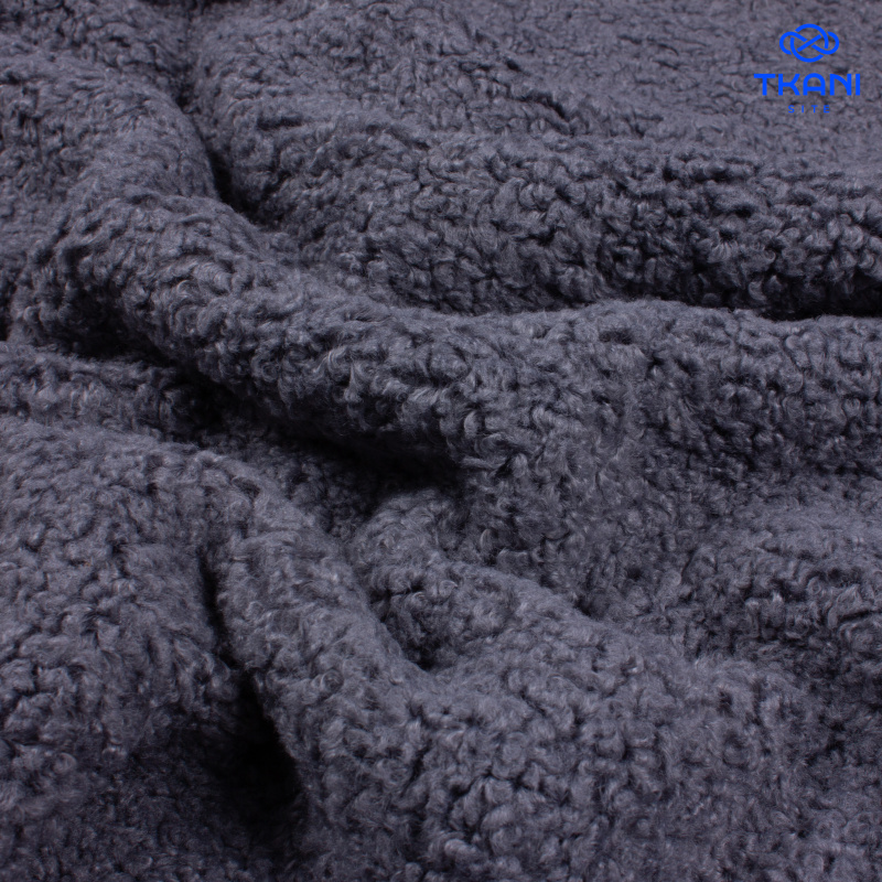 1420. Искусственный мех. Шерпа. Серый.