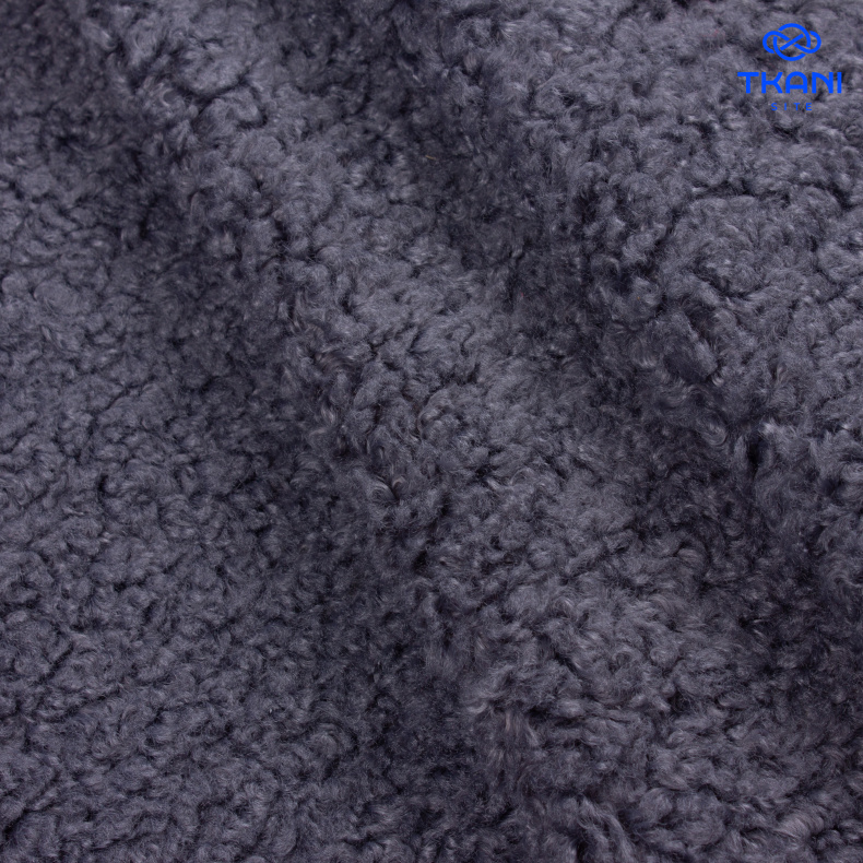 1420. Искусственный мех. Шерпа. Серый. от Tkani.site