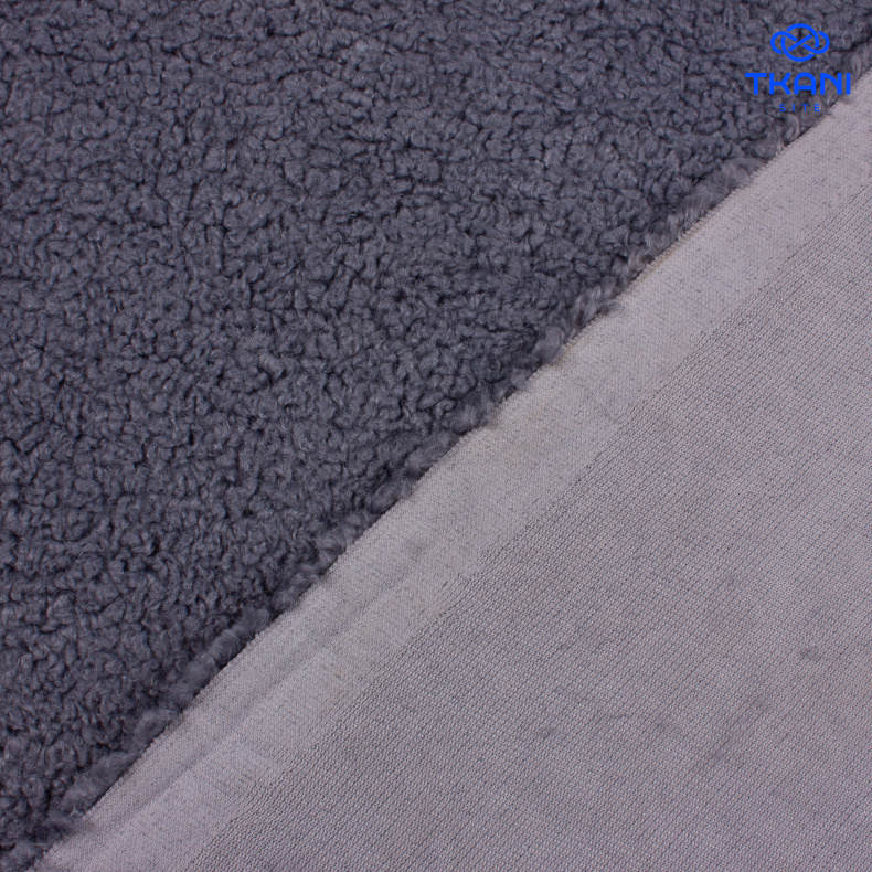 1420. Искусственный мех. Шерпа. Серый. от Tkani.site