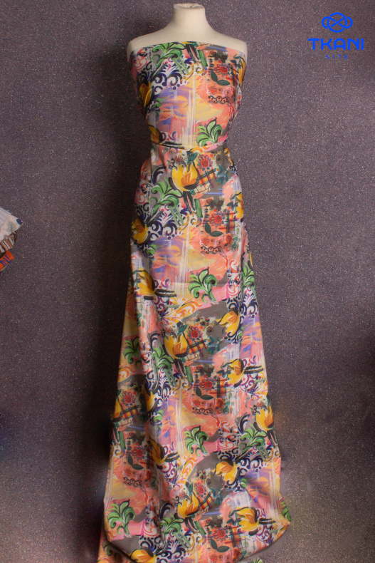 2372. Костюмно-плательная. Хлопок. Принт от Tkani.site