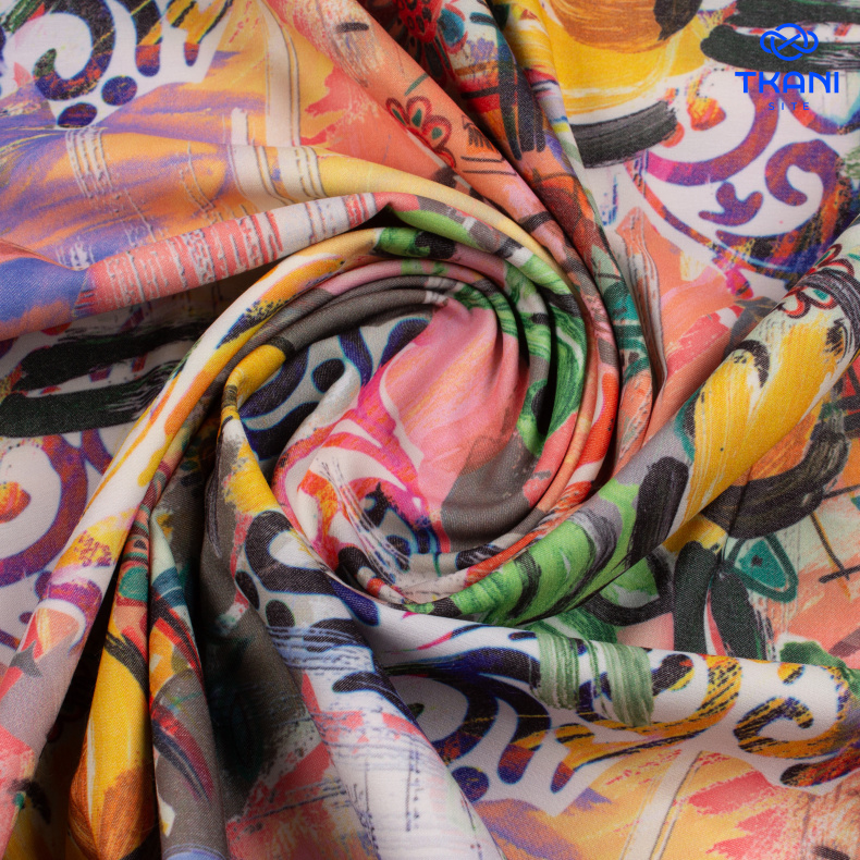 2372. Костюмно-плательная. Хлопок. Принт от Tkani.site