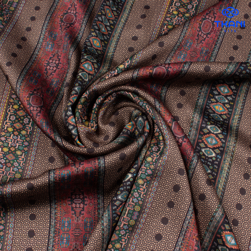 1482. Плательный Атлас. Принт.