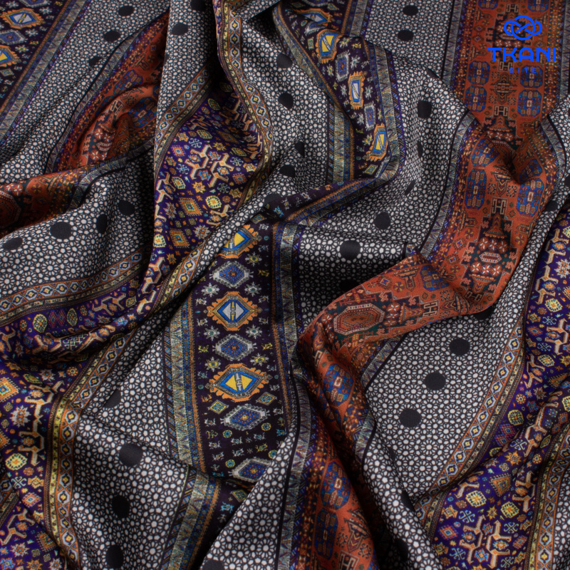 1484. Искусственный шелк. Армани. Цифровая печать.