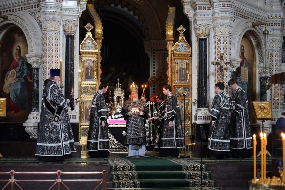 Патриарх Кирилл совершил последнюю в году Литургию Преждеосвященных Даров