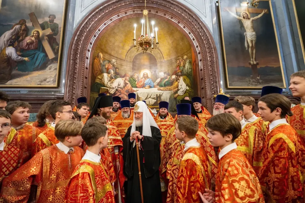 Патриарх Кирилл провел детскую литургию в Храме Христа Спасителя