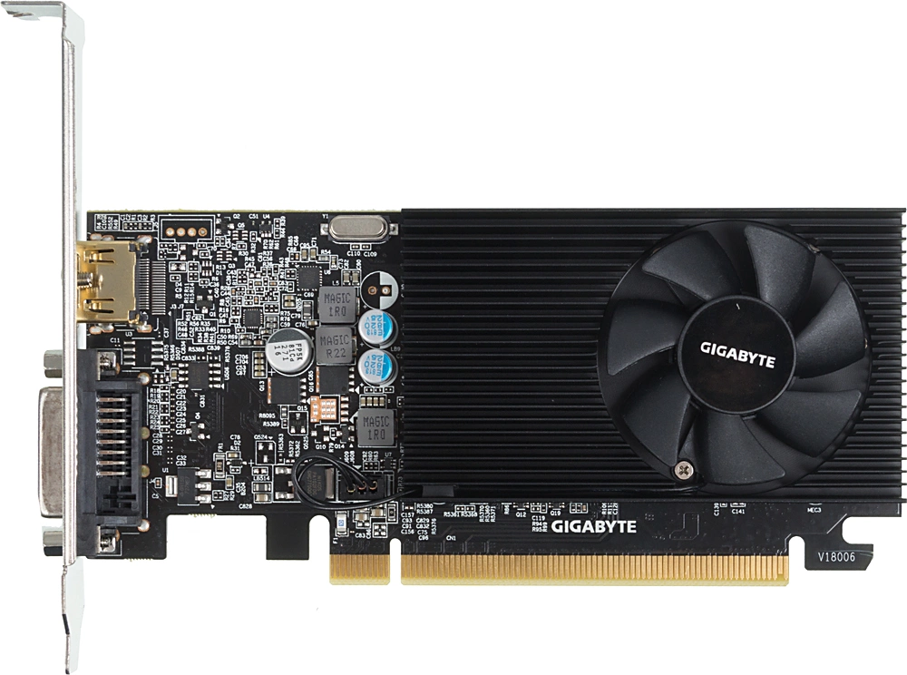 Видеокарта Gigabyte PCI-E 3.0 GV-N1030D4-2GL NVIDIA GeForce GT 1030 2Gb 64bit DDR4 1177/2100 DVIx1 HDMIx1 HDCP Ret low profile