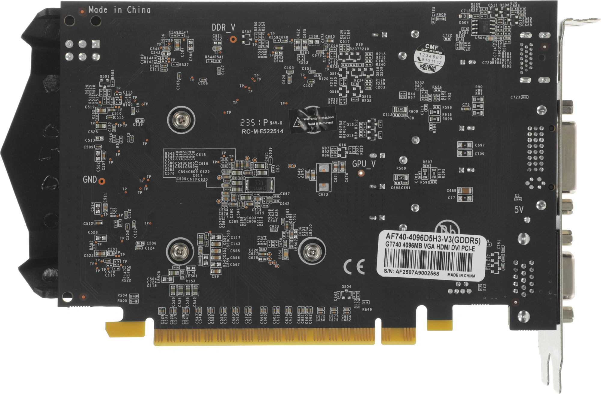 Видеокарта Afox PCI-E 3.0 AF740-4096D5H3-V3 NVIDIA GeForce GT 740 4Gb 128bit GDDR5 993/5000 DVIx1 HDMIx1 CRTx1 HDCP Ret — изображение 3