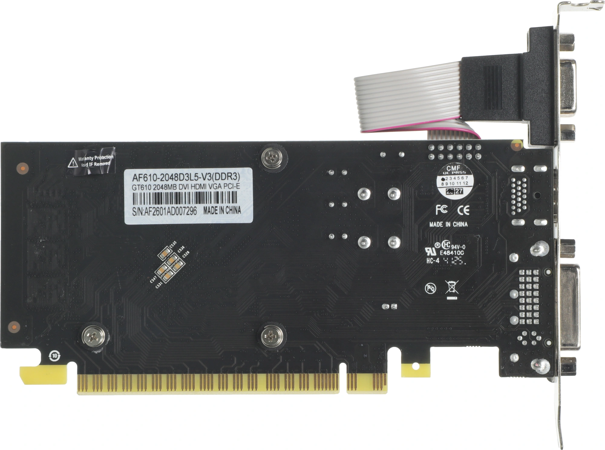 Видеокарта Afox PCI-E 3.0 AF610-2048D3L5-V3 NVIDIA GeForce GT 610 2Gb 64bit GDDR3 810/1333 DVIx1 HDMIx1 CRTx1 HDCP Ret low profile — изображение 3