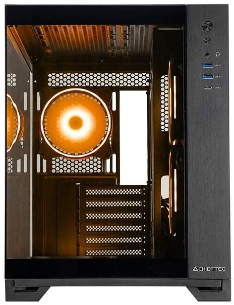 Корпус Chieftec Visio черный без БП ATX 9x120mm 2x140mm 1xUSB3.1 audio bott PSU — изображение 2