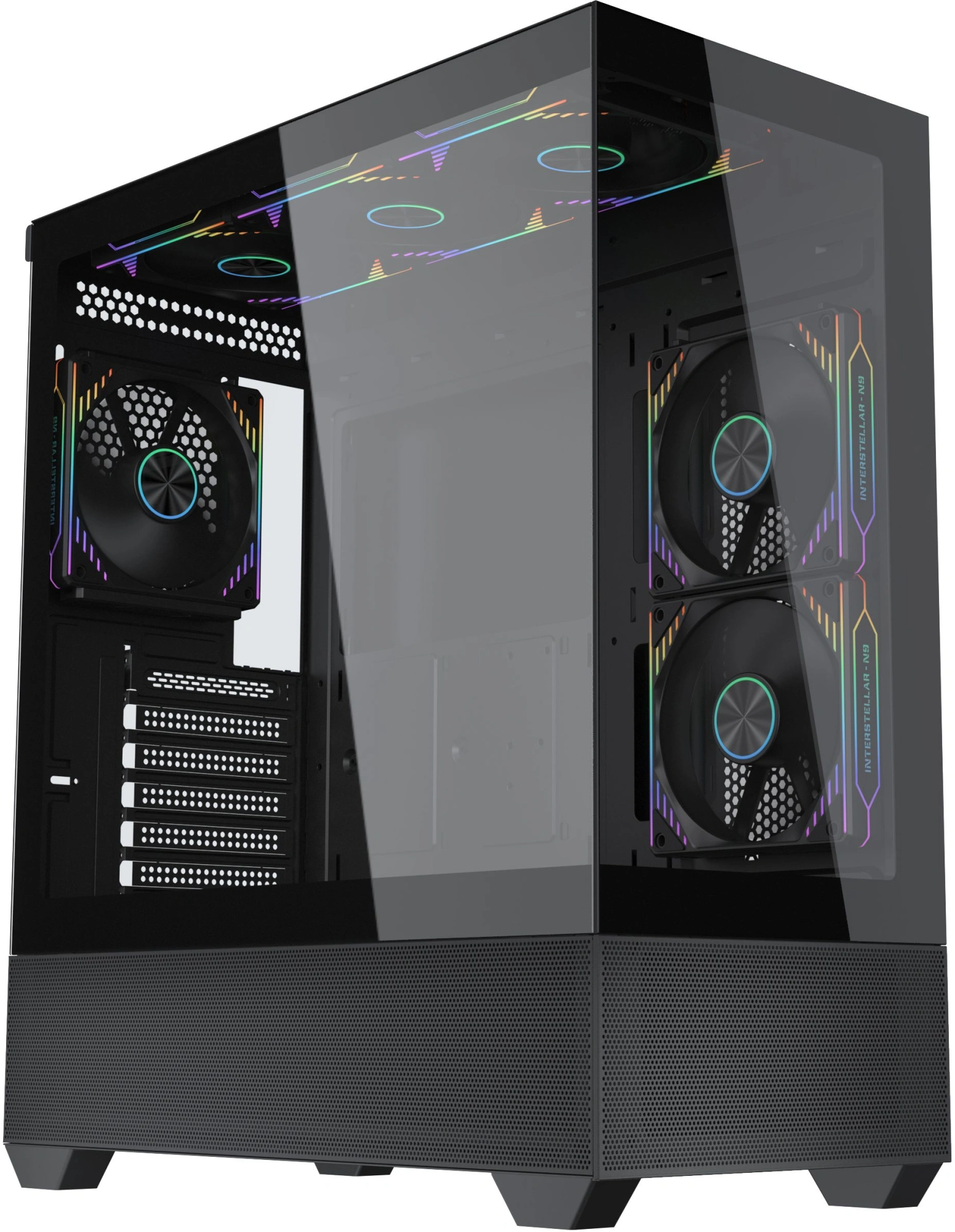 Корпус Accord ACC-EL1B TG черный без БП ATX 2xUSB2.0 1xUSB3.1 audio bott PSU