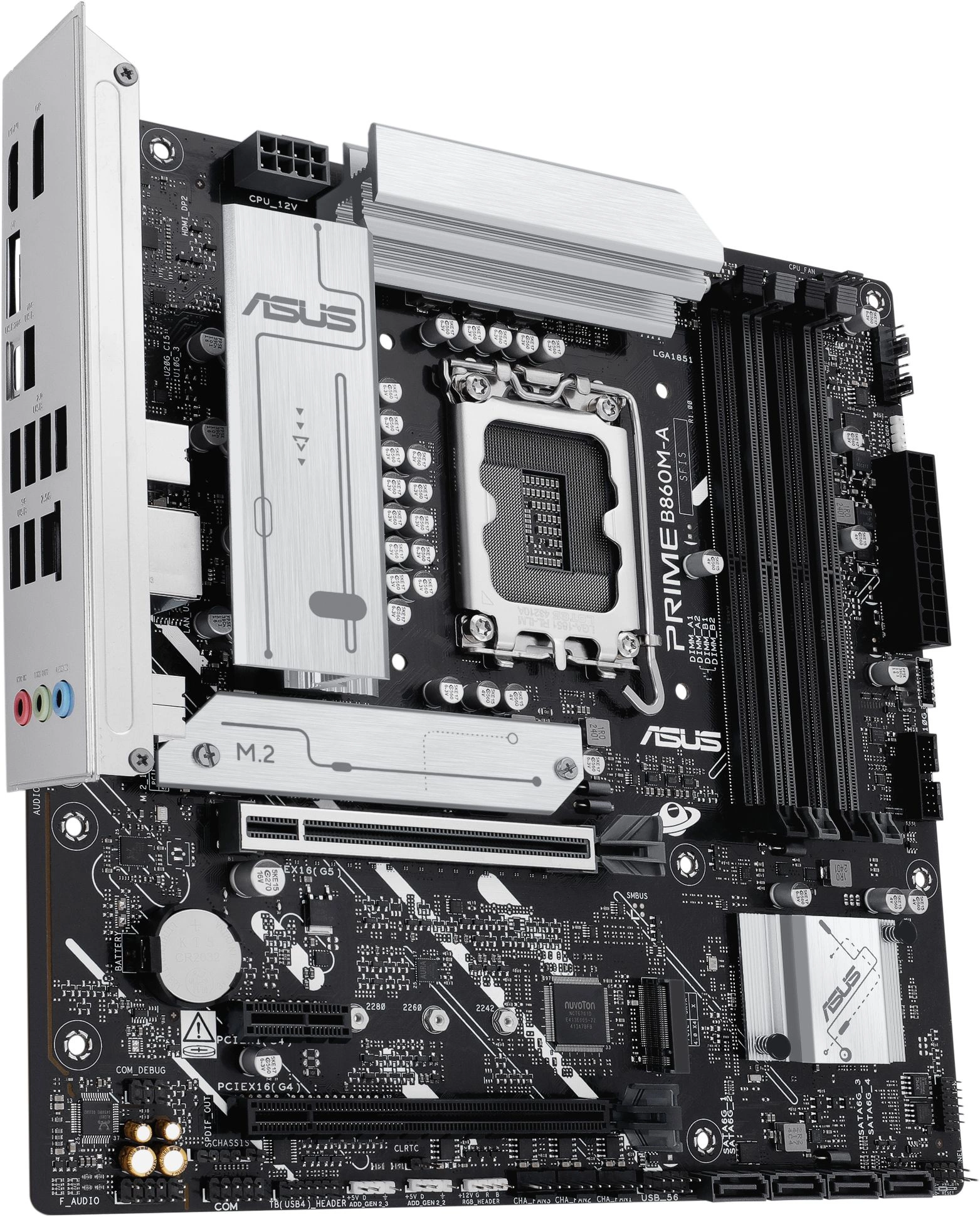Материнская плата Asus PRIME B860M-A-CSM Soc-1851 Intel B860 4xDDR5 mATX AC`97 8ch(7.1) 2.5Gg RAID+HDMI+DP — изображение 5