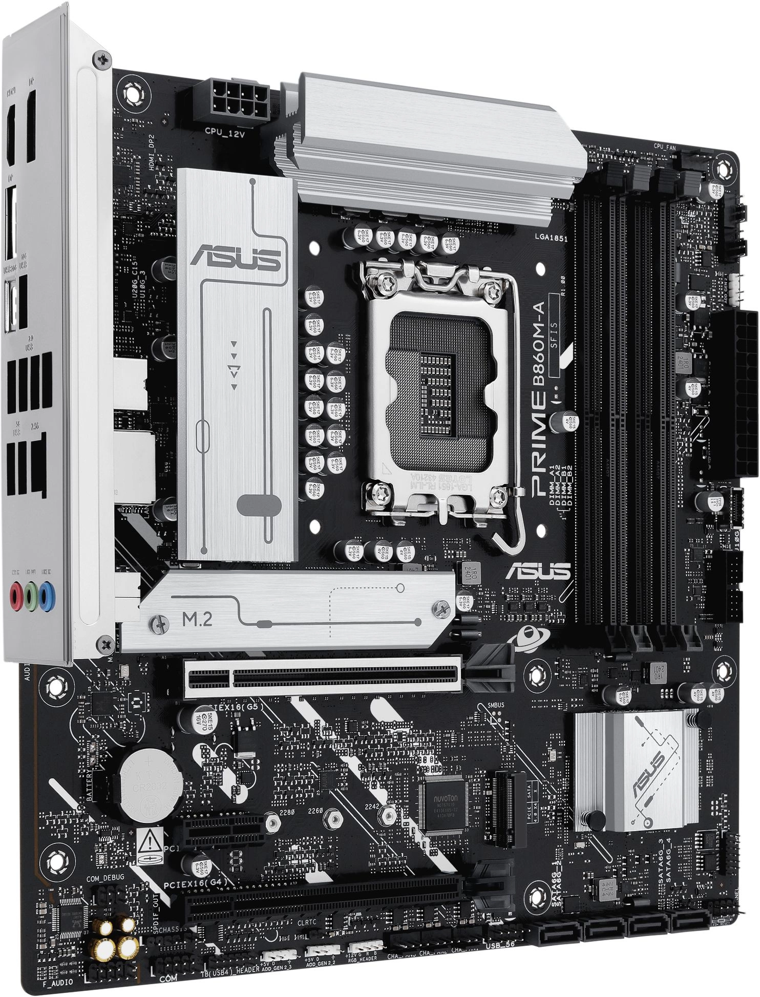 Материнская плата Asus PRIME B860M-A-CSM Soc-1851 Intel B860 4xDDR5 mATX AC`97 8ch(7.1) 2.5Gg RAID+HDMI+DP — изображение 3