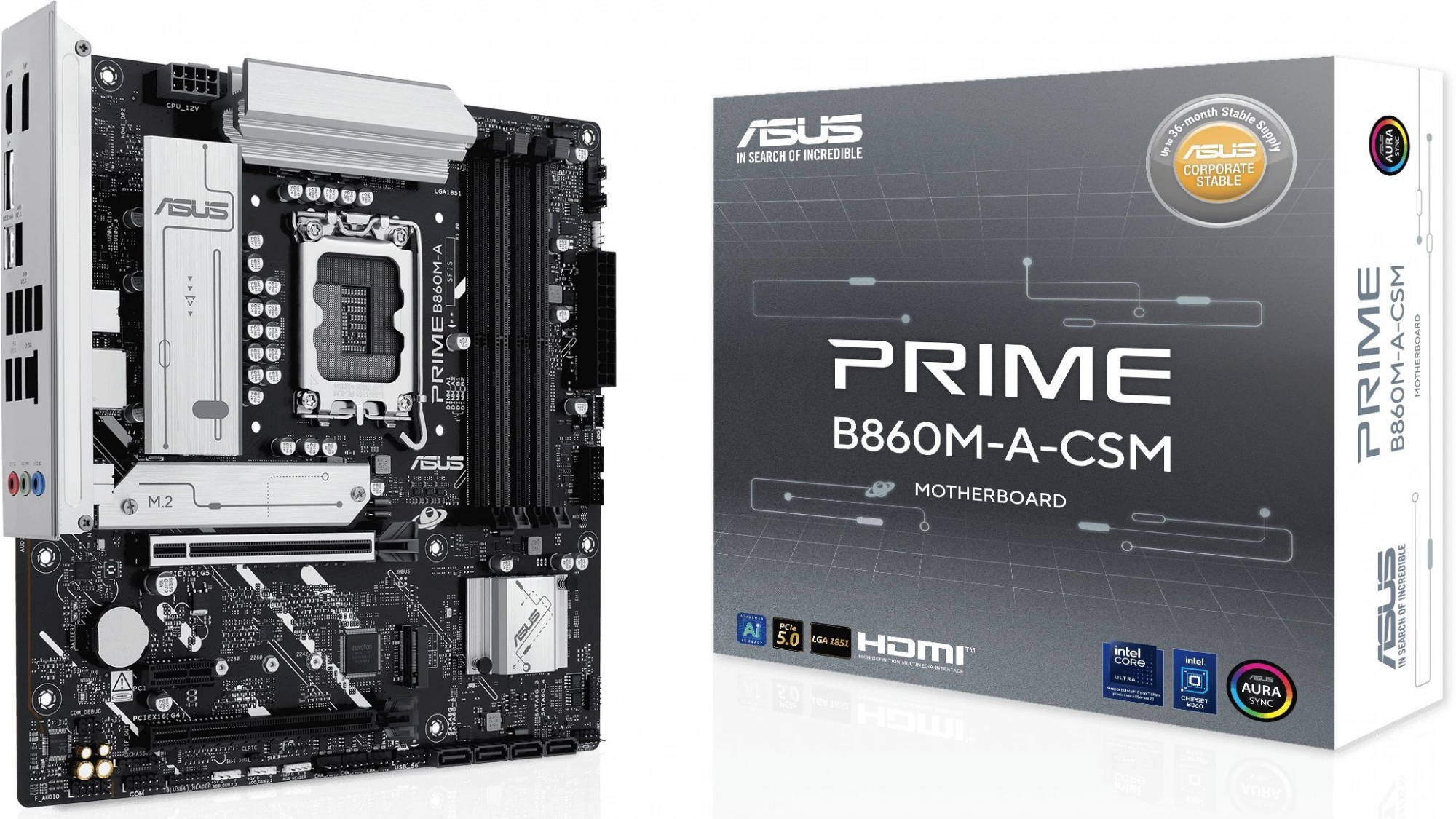 Материнская плата Asus PRIME B860M-A-CSM Soc-1851 Intel B860 4xDDR5 mATX AC`97 8ch(7.1) 2.5Gg RAID+HDMI+DP — изображение 4