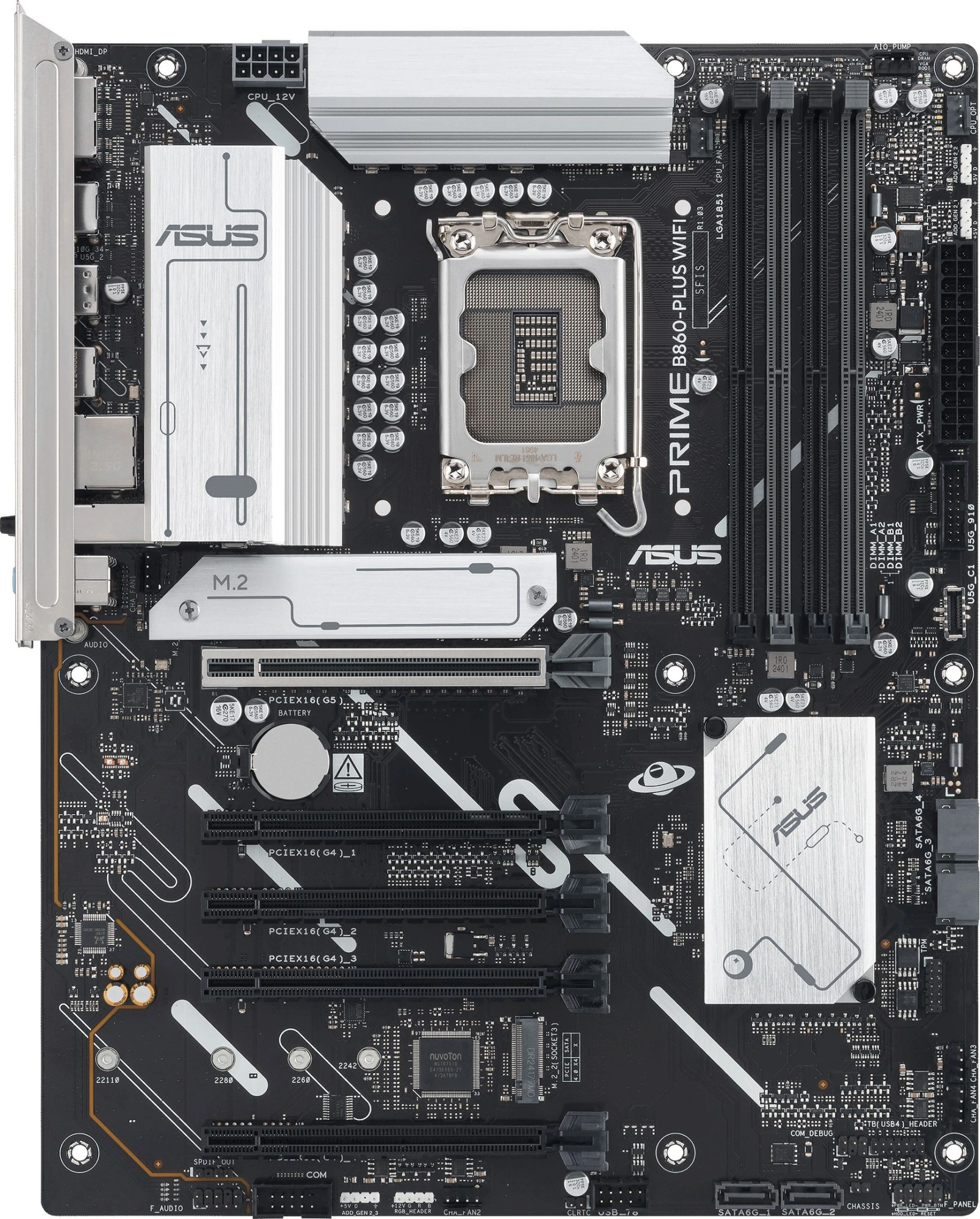 Материнская плата Asus PRIME B860-PLUS WIFI Soc-1851 Intel B860 4xDDR5 ATX AC`97 8ch(7.1) 2.5Gg RAID+HDMI+DP — изображение 3