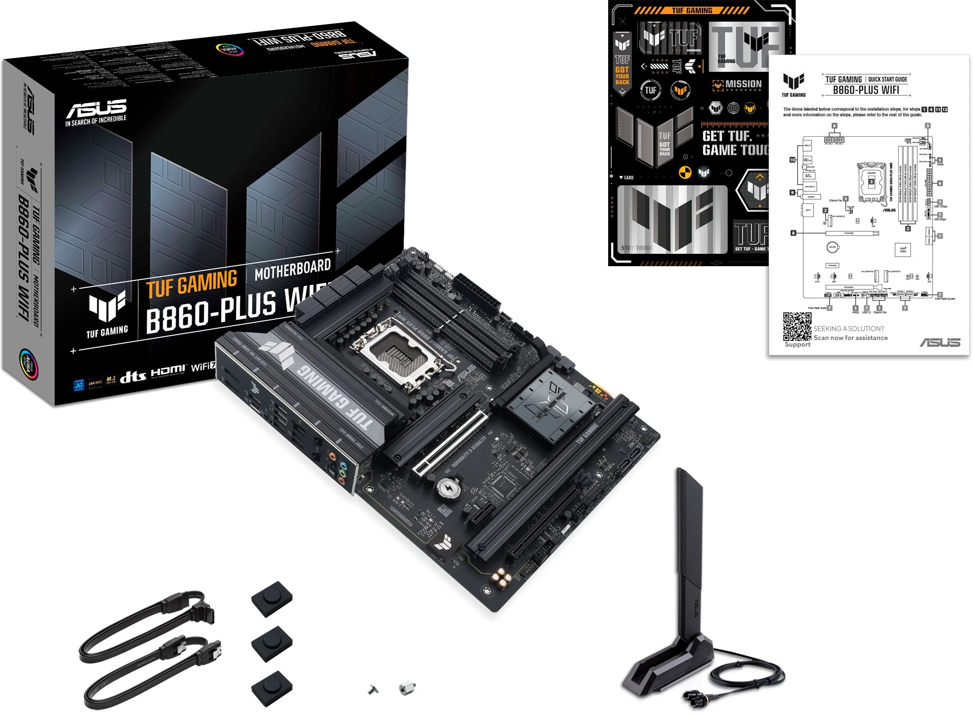 Материнская плата Asus TUF GAMING B860-PLUS WIFI Soc-1851 Intel B860 4xDDR5 ATX AC`97 8ch(7.1) 2.5Gg RAID+HDMI+DP — изображение 2