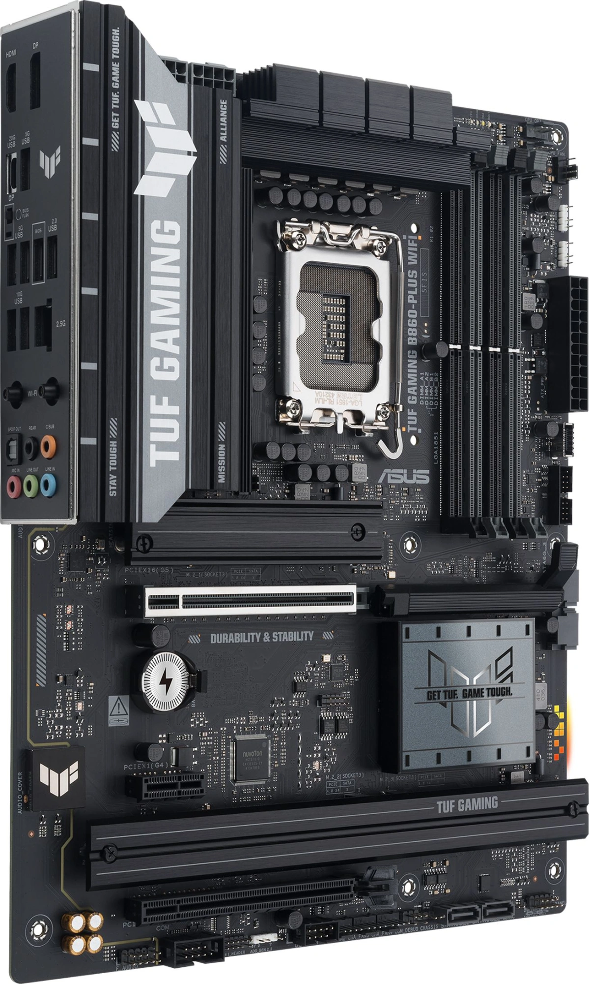 Материнская плата Asus TUF GAMING B860-PLUS WIFI Soc-1851 Intel B860 4xDDR5 ATX AC`97 8ch(7.1) 2.5Gg RAID+HDMI+DP — изображение 3