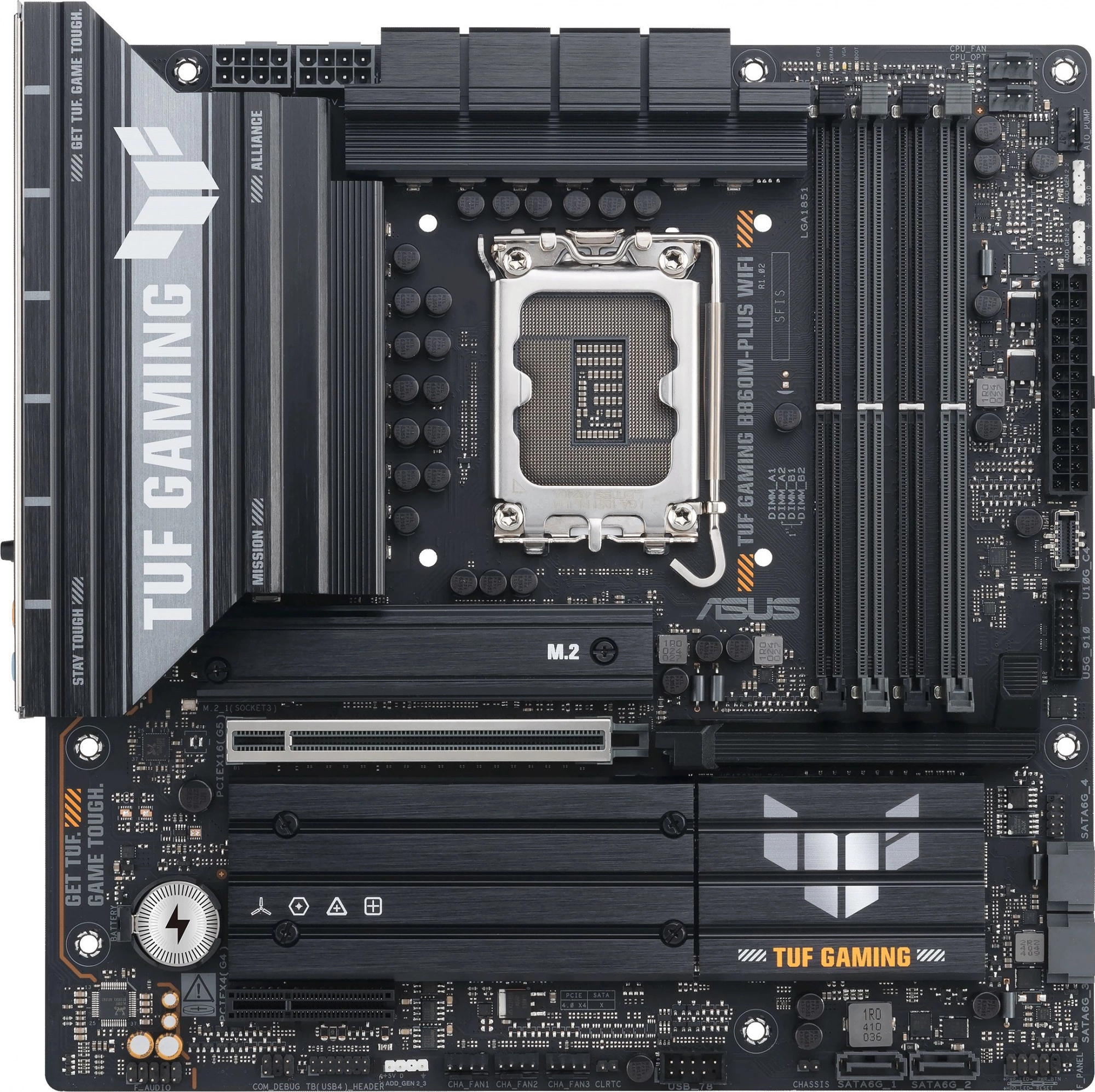 Материнская плата Asus TUF GAMING B860M-PLUS WIFI Soc-1851 Intel B860 4xDDR5 mATX AC`97 8ch(7.1) 2.5Gg RAID+HDMI+DP — изображение 2