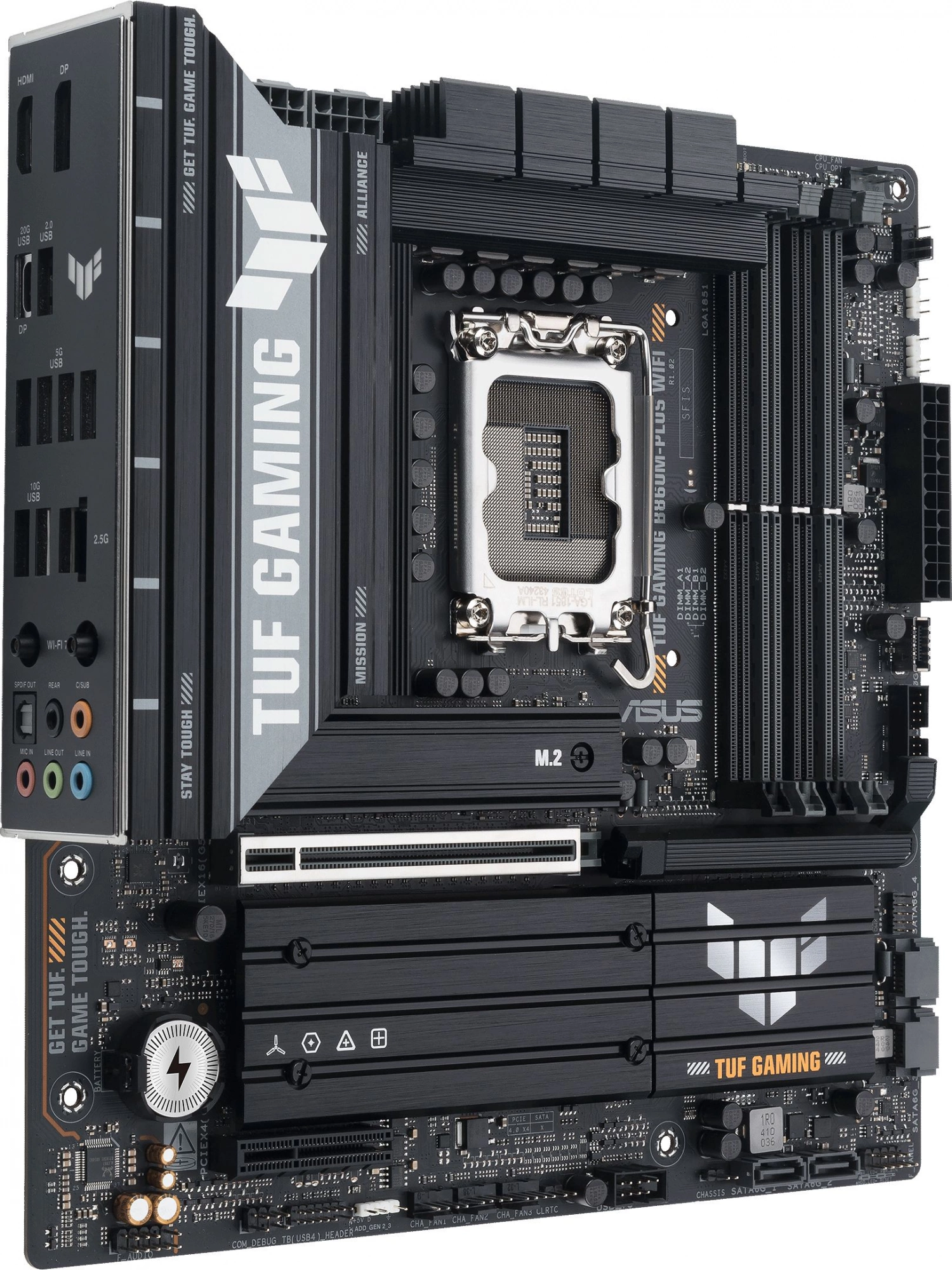 Материнская плата Asus TUF GAMING B860M-PLUS WIFI Soc-1851 Intel B860 4xDDR5 mATX AC`97 8ch(7.1) 2.5Gg RAID+HDMI+DP — изображение 3